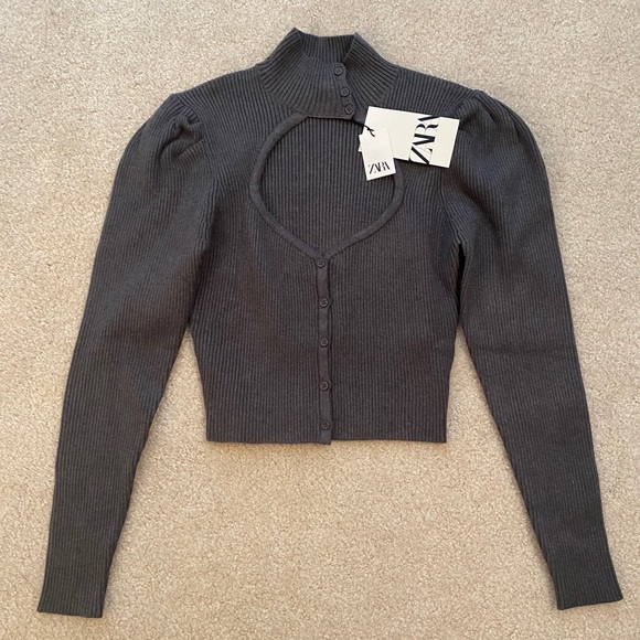 ZARA RIBBED CARDIGAN - Picture 12 of 15